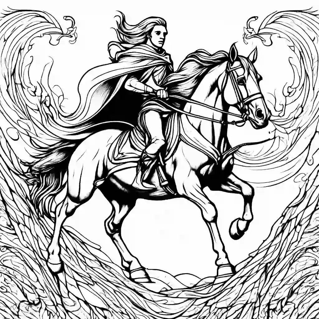 Horse Back Riding coloring pages